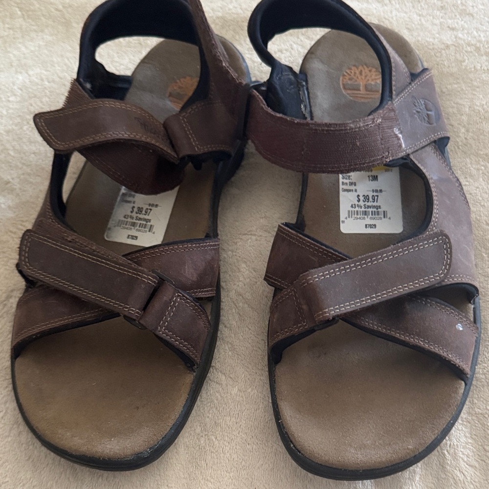 Timberland Dark Brown Leather Sandals